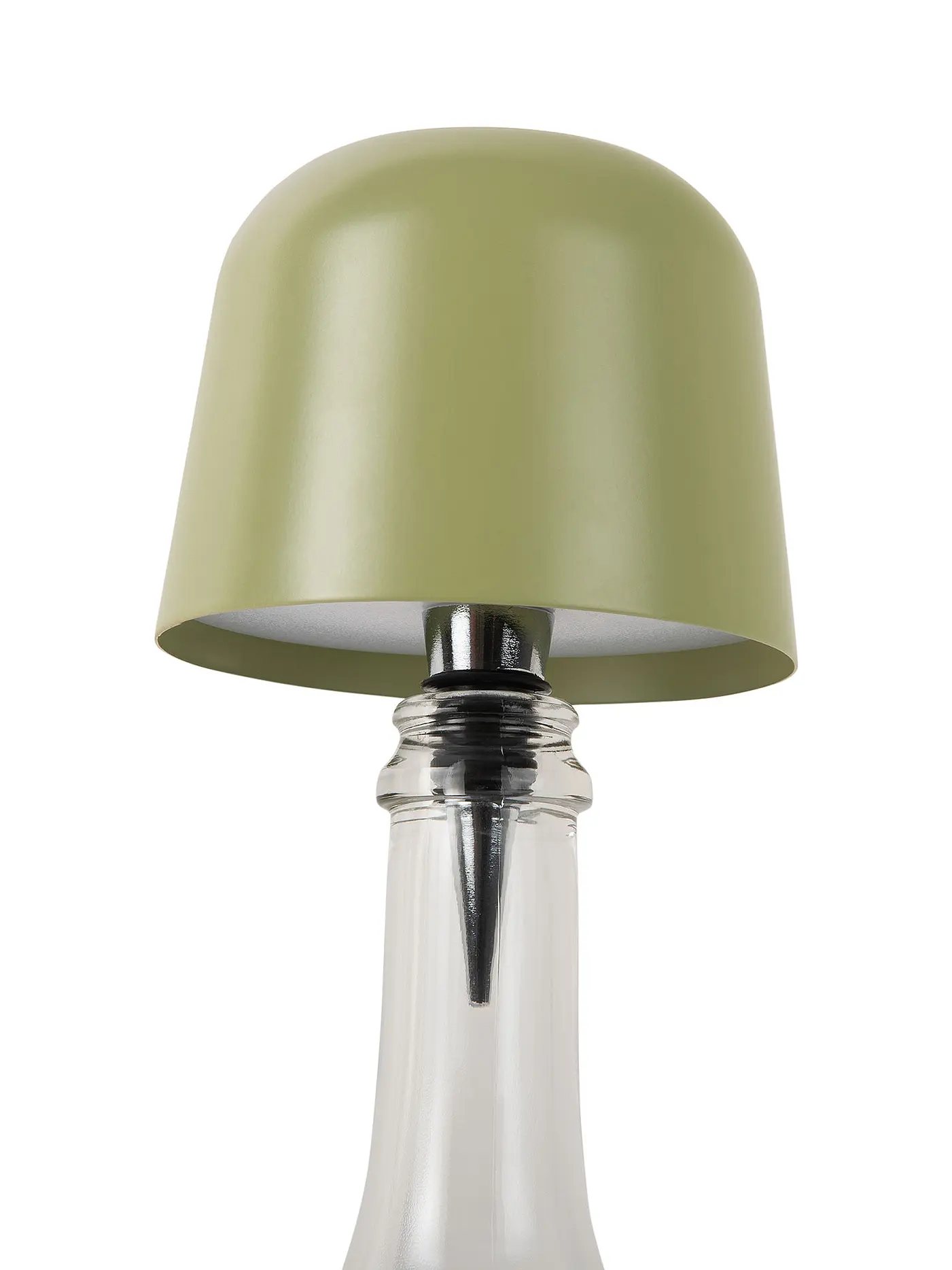 LEITMOTIV | LED Flaschenlampe CONE HAT Dark Mauve | grün